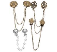 NOLITOY Broches Vintage para Mujer 4 Piezas Diseño Hojas y Totem en Bronce Antiguo Pinzas para Chal Suéter y Camisa Clips Decorativos para Ropa y Cárdigan Uso en Eventos y Diario