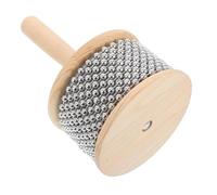 NOLITOY Cabasa de Percusión de Madera 11,3 Cm, Instrumento Musical de Mano para Principiantes, Juguete de Percusión de Metal Versátil para Enseñanza Escolar y Práctica Personal