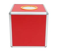 NOLITOY Caja de Lotería Roja Transparente de Aleación de Aluminio, Tamaño Mediano 25 Cm, Caja de Sugerencias y Votación para Eventos, Fiestas y Recaudación de Fondos, Organizador Práctico