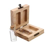 NOLITOY Caja de Madera 2 Botellas Transparentes Varios estilos para Guardar Cabello Fetal y Cordón Umbilical Varios estilos para Recuerdos de Niño y Decoración del Hogar