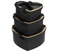 NOLITOY Caja de Obsequio Corazón Negra de Cartón Resistente Tapa, Set para San Valentín y Cumpleaños, Adecuado para Perfumes, Lápices Labiales y Dulces, Caja Decorativa Multifuncional