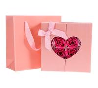 NOLITOY Caja de Obsequio de Flores de Jabón Rosas Artificiales 16 Piezas Color Rosa para Cumpleaños Día de San Valentín y Día Madre Decoración del Hogar y Cuidado Corporal Segura y