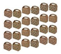 NOLITOY Caja de Obsequio Navideña de Papel 24 Piezas Caja para Dulces y Galletas Diseño de Guirnalda Árbol Gorro y Bastón Pequeña y Reutilizable para Fiestas y Snacks