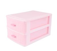 NOLITOY Caja Organizadora de Plástico para Dormitorio Tipo con Dos Almacenamiento para Joyas y Cosméticos Mediana Rosa Desmontable y Apilable Diseño Práctico para Escritorio