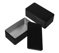 NOLITOY Cajas de Hojalata Vintage 2 Piezas 18X98X65 CM con Tapa Hermética para Almacenamiento de Té Dulces y Dinero Caja Metálica Rectangular Pequeña para Bodas y Eventos