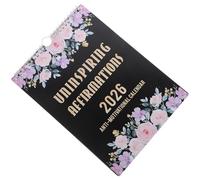 NOLITOY Calendario Motivacional Perpetuo 2026 de Sobremesa con Afirmaciones Diarias Formato Plegable Blanco y Azul Diseño Resistente con Espiral para Oficina y Planificación Personal