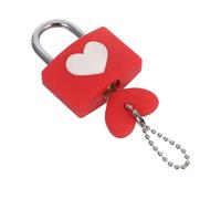NOLITOY Candado de Corazón Pequeño Rojo con Llave, Mini Cerradura, Candado de Amor para Regalos, Bodas y Aniversario, Resistente Metal 50 Mm para Uso en Exteriores