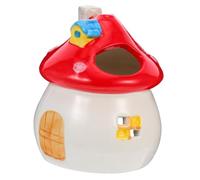 NOLITOY Casa Cerámica para Hámster Forma de Hongo Pequeña y Acogedora Guarida para Conejos y Roedores Refugio Fresco y Cómodo para Mascotas Pequeñas