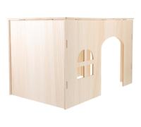 NOLITOY Casita de Madera para Mascotas Pequeñas Nido Grande para Hámster Conejos Cobayas y Ardillas Escondite Natural Casa para Dormir y Jugar en Jaula Uso Diario Resistente y