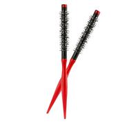 NOLITOY Cepillo Redondo Pequeño para Cabello Rojo 2 Unidades Cerdas de Nailon Mini Cepillo Rizador para Flequillo Tupé y Peinado de Cabello Corto Adecuado para Secador y Viajes