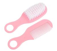NOLITOY Cepillo y Peine Masajeador para Niña Recién Nacido Cerdas Suaves y Diseño Circular Antirrasguños Kit de Cuidado Infantil Rosa Material Duradero y Antiestático para Higiene y