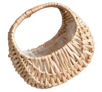 NOLITOY Cesta de Flores Tejida a Mano Asa Cesta Portátil Pequeña para Bodas y Decoración Rústica Florero Decorativo Multifuncional para Hogar Sala y Oficina