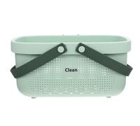 NOLITOY Cesta Organizadora para Baño Grande y Portátil con Mango de Silicona Almacenamiento Multiusos para Cosméticos y Artículos de Ducha para Viajes y Diario