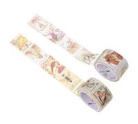 NOLITOY Cinta Washi Pegatinas de Sellos Vintage, 2 Rollos 25mm X 5m, Adhesivos Portátiles para Diario, Scrapbooking y Manualidades, Decoración Creativa para Álbumes y Regalos