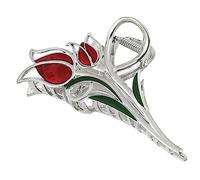NOLITOY Clip Flor chica pinzas de pelo de plata accesorios para el cabello jumbo hair clips horquillas moño tulipanes tulipán clips de garra pinzas para el pelo aleación Silver