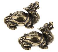 NOLITOY Colgante Llavero Tortuga Dragón de Latón Antiguo, 2 Piezas, Tamaño Compacto, Ligero y Resistente, Accesorio para Bisutería y Manualidades, Adecuado para Joyería y Bricolaje