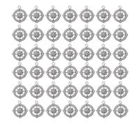 NOLITOY Colgantes para Hacer Joyas DIY 50 Piezas Forma de Brújula 2,6 G de Aleación Plateada para Collares y Pulseras, Accesorios de Graduación para Manualidades y Regalos