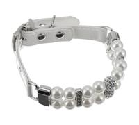 NOLITOY Collar de Perlas para Perros Pequeños XS 15X27 CM Ajustable de Poliuretano Joyería para Mascotas Collar Femenino para Cachorras Accesorio Elegante para Ocasiones