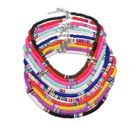 NOLITOY Collar Mujer Playa Estilo Casual con Piezas Redondas de Arcilla Azul Cadena Ligera para Uso Diario y Regalos