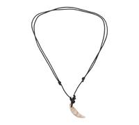 NOLITOY Collar para Mujer y Hombre Colgante de Diente Retro de Acrílico Color Concha Collar Punk Ajustable para Gargantilla Tribal Vintage para Uso Diario y Fiestas