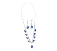 NOLITOY Conjunto de Joyería Brillante con Collar y Pendientes de Cristal para Boda Ducha Nupcial y Eventos Formales Diseño Elegante con Pedrería para Mujer