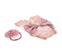 NOLITOY Conjunto para Sesión de Fotos de Recién Nacida Mameluco de Encaje Rosa con Lazo Decorativo y Diadema a Juego Ropa Cómoda para Niña Adecuado para Fotografía y Eventos