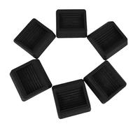 NOLITOY Copas de Goma Antideslizantes Negras para Muebles 80x80 Mm, 6 Unidades, Almohadillas Protectoras para Patas de Sillas y Muebles, Tope para Evitar Deslizamientos y Daños en Suelos