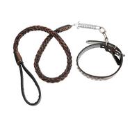 NOLITOY Correa de Cuero para Perros Grandes y Medianos Resistente para Exteriores Cuerda Plana Antienredos Control de Distancia Fácil Mano Diseño Duradero y Compacto