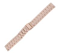 NOLITOY Correa Metálica de Acero Inoxidable para Reloj Inteligente Compatible con Garmin Diseño Cadena con Hebilla de Resorte Pulsera de Repuesto Unisex Rosa Dorado