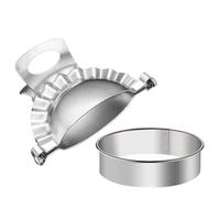 NOLITOY Cortadores de Dumplings y Prensas de Acero Inoxidable para Cocina Casera, 2 Piezas, Molde Circular para Masa, Uso en Restaurante y Principiantes