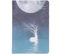 NOLITOY Cuaderno A5 Tapa Dura Ilustrado Diseño Nocturno Libro de Notas sin Líneas Cinta Marcapáginas Diario Portátil para Viaje Escritura y Organización Obsequio Artístico para