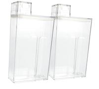 NOLITOY Cubo para Detergente Polvo Transparente Caja de Almacenamiento para Lavandería de Gran Capacidad Paquete de 2 Unidades Contenedor Rellenable Multiusos para Uso Doméstico