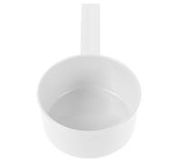 NOLITOY Cuchara Medidora de Hierro Blanca con Gancho para Colgar 1 Unidad para Detergente Polvo y Comida Seca de Mascotas Cuchara Dosificadora Portátil para Lavandería y Alimentación