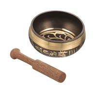 NOLITOY Cuenco de Meditación de Cobre con Mazo de Madera, Accesorios de Meditación para Yoga y Mindfulness, Aporta Calma y Relajación, Varios Estilos, 1 Set Varios estilos