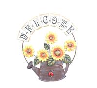 NOLITOY Decoración de Pared de Hierro con Girasol Colgante Estilo Americano Ornamento de Bienvenida para y Jardín Resistente y Duradero Color