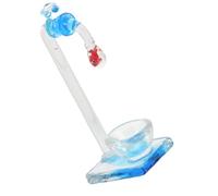 NOLITOY Decoración de Pecera Creativa de Vidrio con Grifo Flotante, Pecera de Escritorio Pequeña para Oficina y Hogar, Adorno Artificial de Acuario Compacto para Espacios Reducidos,