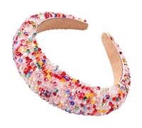 NOLITOY Diadema de Cristal para Mujer 1 Unidad Ancha Espuma Gruesa Colorida para Boda Fiesta y Banquete Accesorios para Cabello