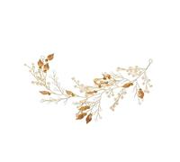 NOLITOY Diadema De Novia Mano Tocado De Boda Cristales y Perlas Accesorio De Cabello