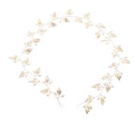 NOLITOY Diadema para Novia Dorada Perlas Tocado Trenzado para Boda Accesorio Elegante para Mujeres y Niñas Banda para Cabeza Versátil y Duradera