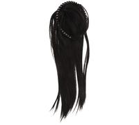 NOLITOY Diadema Peluca Sintética Marrón Oscuro con Ornamento de Strass Complemento Natural para Boda y Fiestas Accesorio Elegante para Mujer