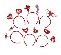 NOLITOY Diademas para Fiesta San Valentín 6 Piezas Diseño de Corazones y Besos Accesorios para Fotos Tocados para Adultos Diadema para Despedida de Soltera Color Mixto Material