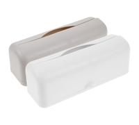 NOLITOY Dispensador de Bolsas de Basura de Pared 2 Piezas Caja Colgante Grande sin Taladro Soporte para Bolsas Compra en Gris y Blanco Organizador Práctico para Cocina y Hogar