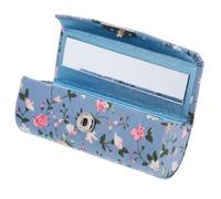 NOLITOY Estuche para Labial Retro con Flores Bordadas, Caja Elegante de Tela con Espejo Incorporado, Protege y Organiza Lápices Labiales para Mujeres