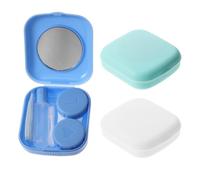 NOLITOY Estuche para Lentes de Contacto Mini 3 Piezas Mixtas Caja de Almacenamiento Portátil Material Seguro Pequeño Organizador para Viaje Uso Diario Cuidado Ocular Color