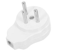 NOLITOY Extremo de Enchufe de Alimentación Blanco de 16a Estándar Israelí, Conector Cilíndrico Macho a Hembra de 3 Clavijas, Repuesto para Cable Alargador en Entornos Domésticos E