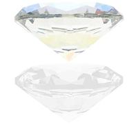 NOLITOY Gemas De Cristal De Vidrio para Manicura y Accesorios Fotográficos, Decoraciones De Escaparate y Mesa, Set 2 Piezas Transparentes y Holográficos 80 Mm para Fotografía y Decoración