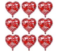 NOLITOY Globos de Aluminio Forma de Corazón de 18 Pulgadas Color Rojo Rosa Paquete de 10 Unidades para Decoración de Bodas y Fiestas Globos Decorativos para Interior y Exterior