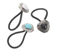 NOLITOY Gomas Pelo Metálicas Elásticas 3 Unidades Tamaño Ajustable Para Coletas Mujer Estilo Bohemio Western Accesorios Para Cabello Vintage Verde Turquesa