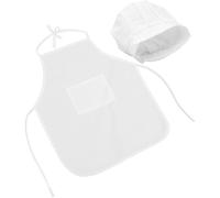 NOLITOY Gorro de Chef para Recién Nacido y Delantal Blanco de Telas, Accesorio Adorable para Fotografía y Uso Diario en Familias Bebés