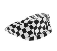 NOLITOY Gorro de Cocinero Negro y Blanco Unisex Estampado de Poliéster, Ajuste Cómodo Que Caídas para Uso en Cocina y Gastronómicos